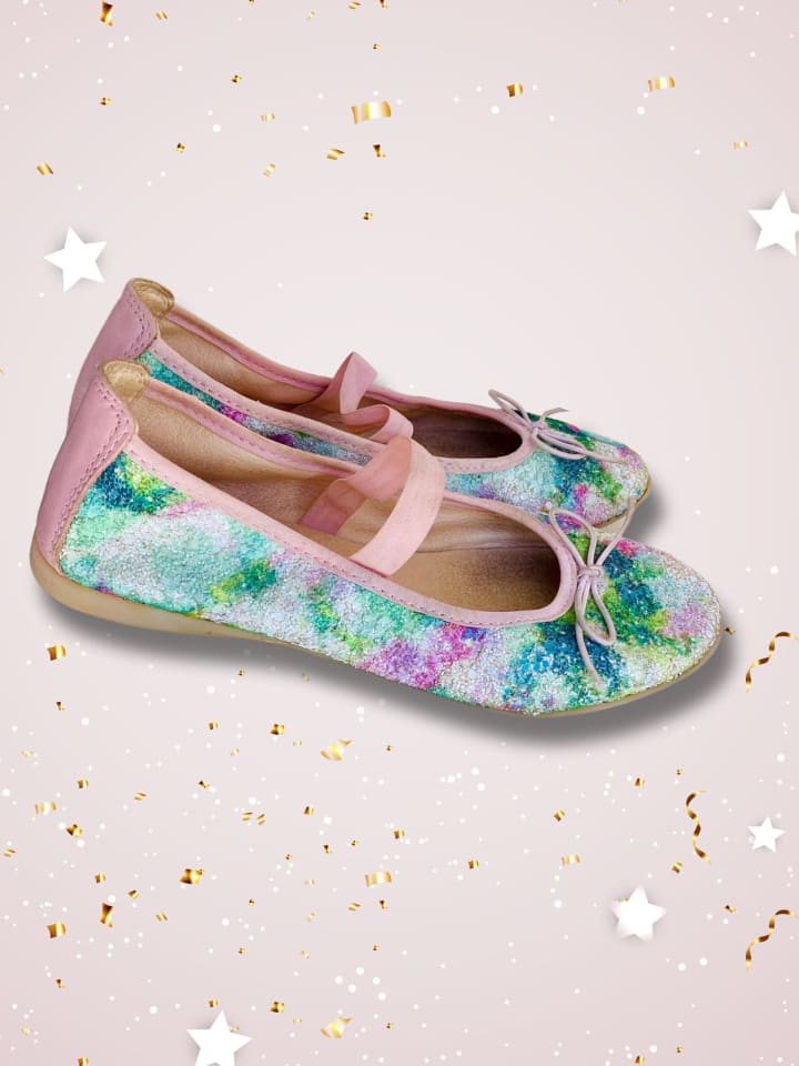 Pablosky Spangenballerinas in Grün/ Rosa günstig kaufen 34