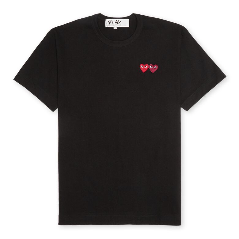 Comme des Garcons Play Play Two Heart T-Shirt black