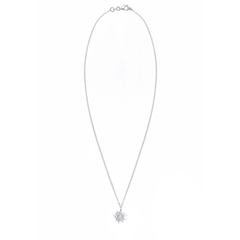 Elli Elli Collier Femmes Pendentif Symbole Edelweiss Costume Folklorique en Argent Ste Bijoux