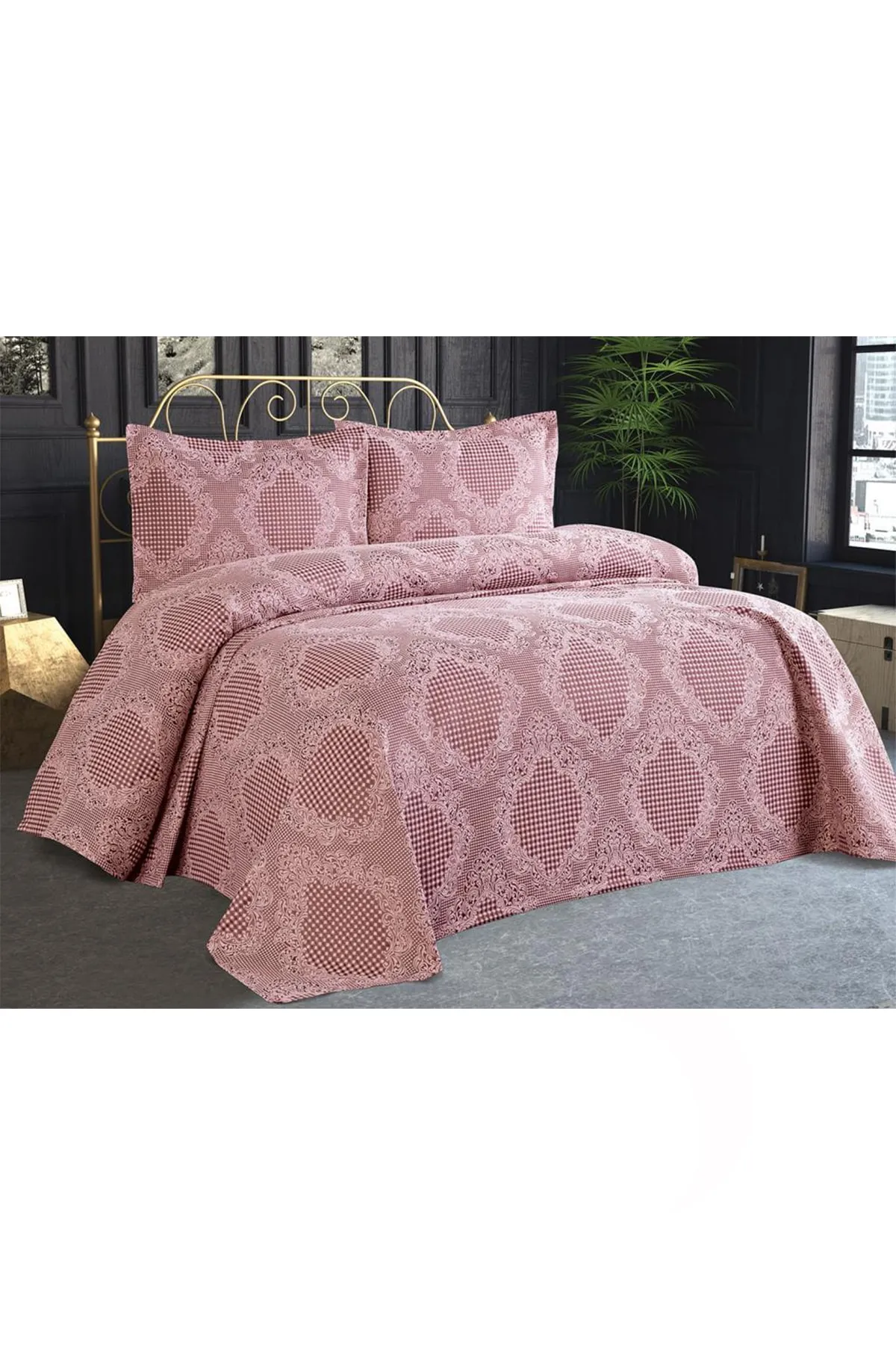 Çeyiz Diyarı  Saphir-Jacquard-Chenille-Tagesdecke in Pulverform