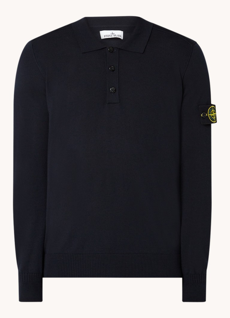 Πόλο Stone Island 502C4 από λεπτό πλεκτό ύφασμα με λογότυπο και παρθένο μαλλί