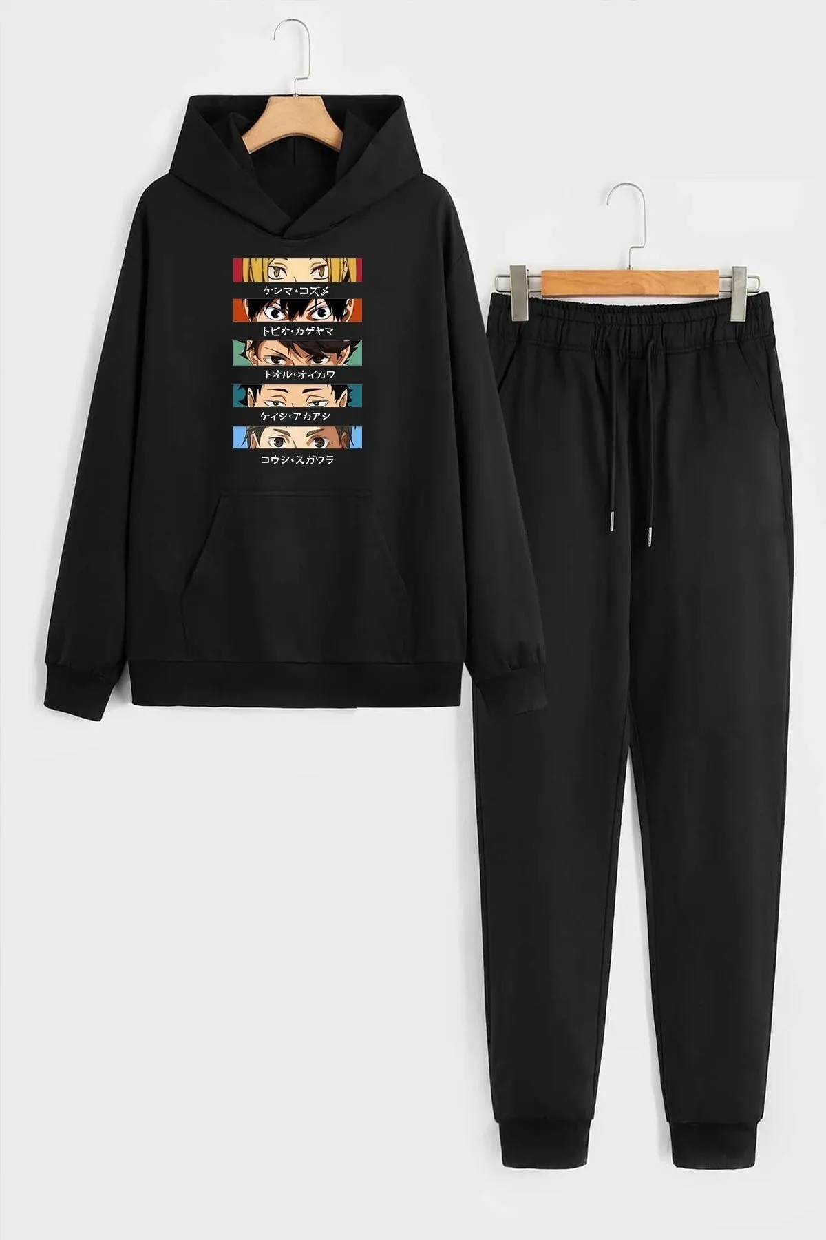 uyguntarz  Unisex Cosplay Haikyuu Bedrucktes Trainingsanzug-Set