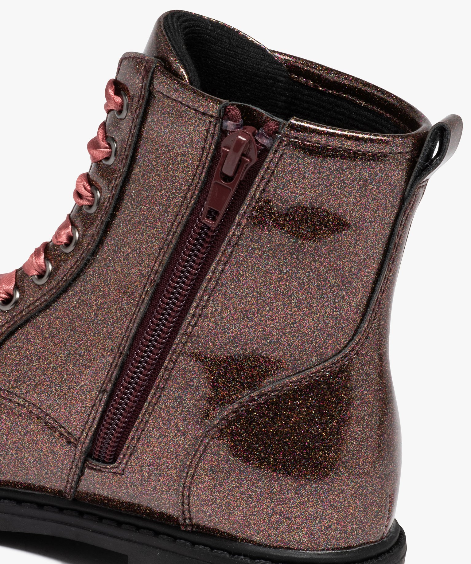 Boots fille mid-cut à paillettes du 31 au 36 marron | GEMO