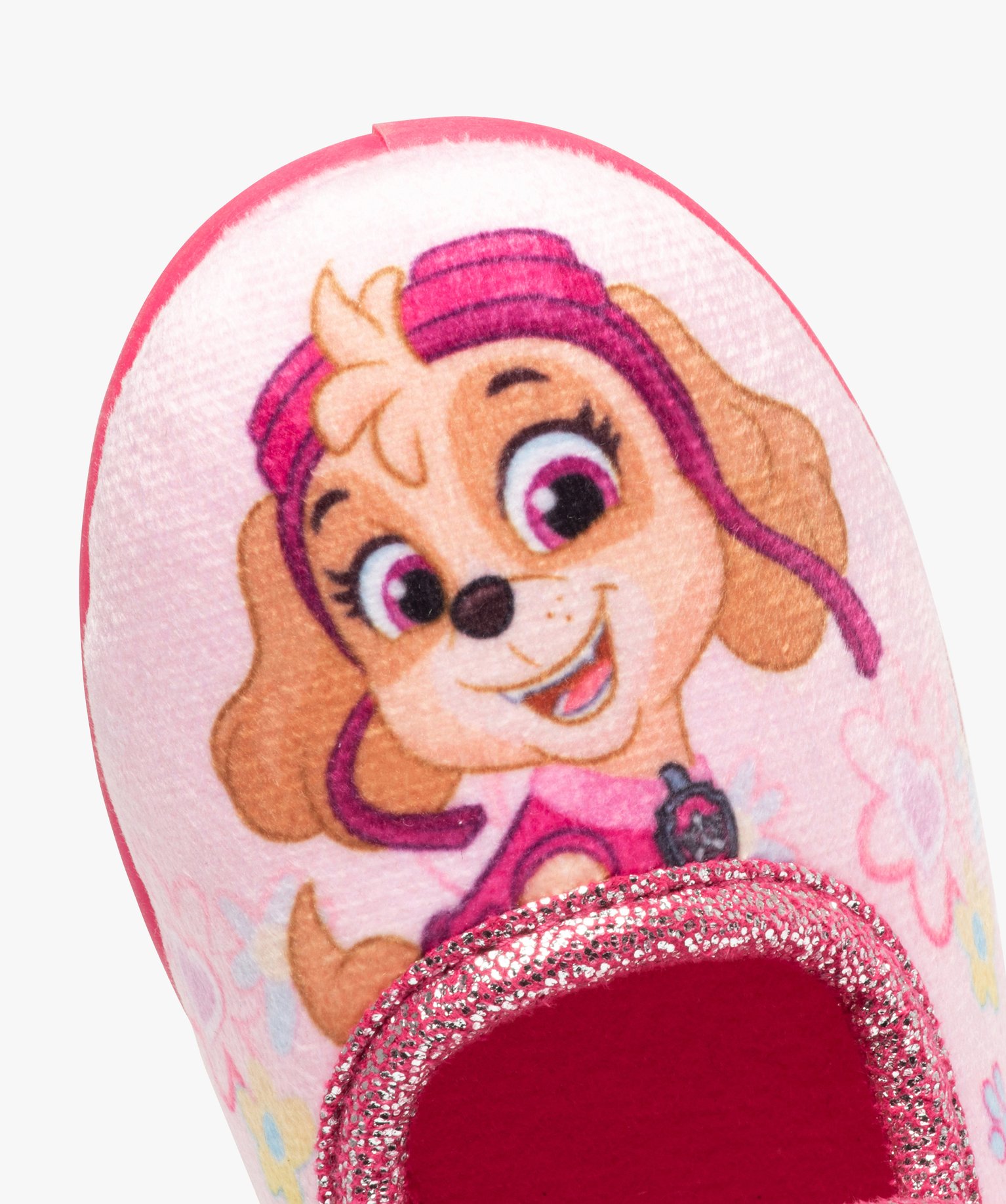 Chaussons fille forme ballerine à scratch - Pat patrouille rose | GEMO