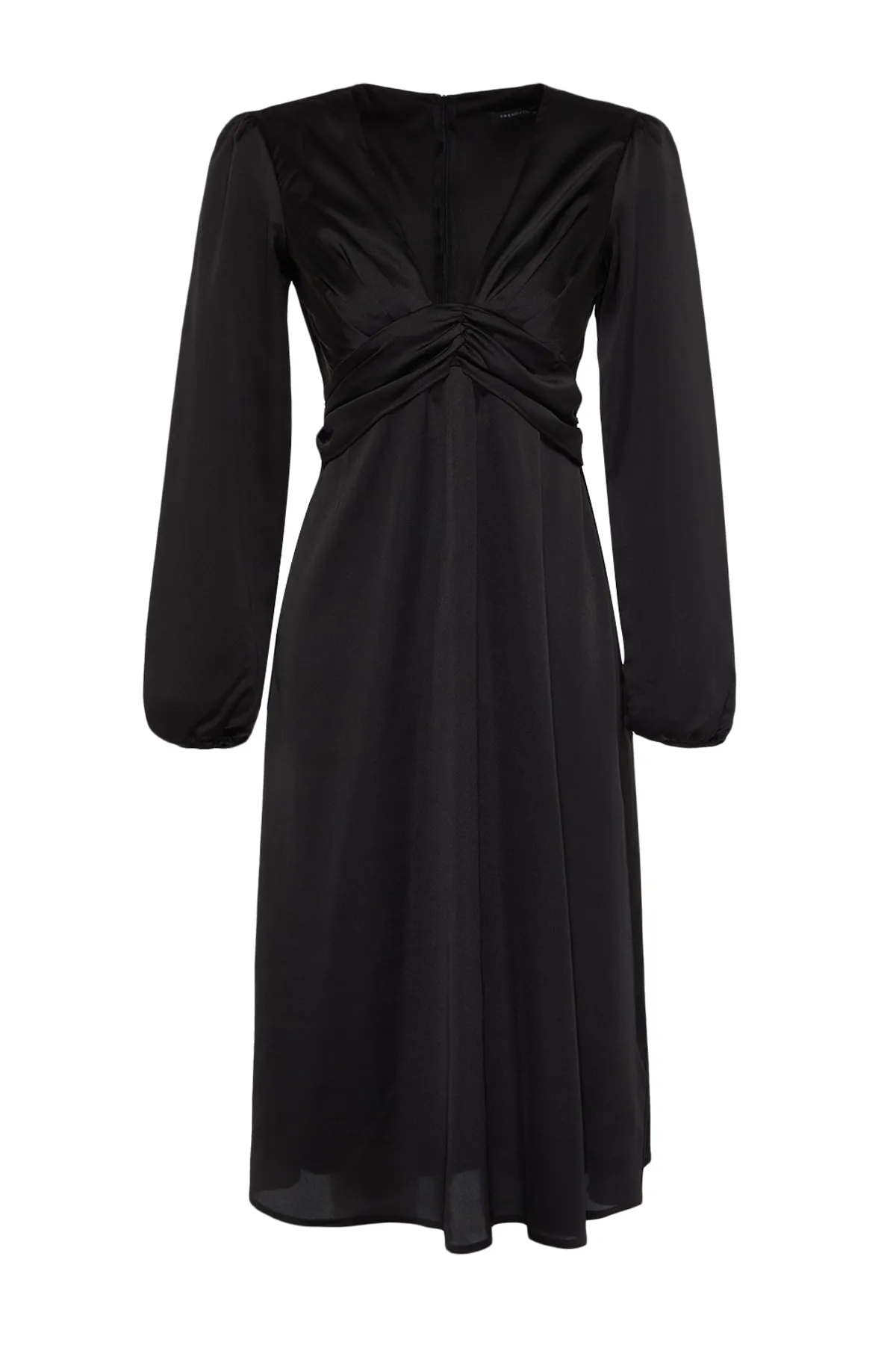 Trendyol Collection  Schwarzes, tief ausgeschnittenes, gewebtes, elegantes Abendkleid TPRAW23EL00220