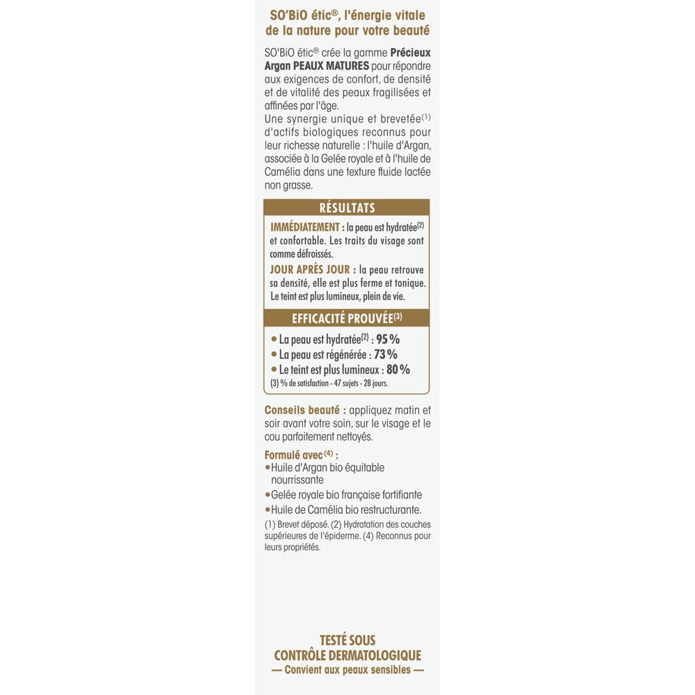 LÉA NATURE SO BiO étic Sérum hydratant¹ régénérant, Précieux Argan Peaux Matures Sérum