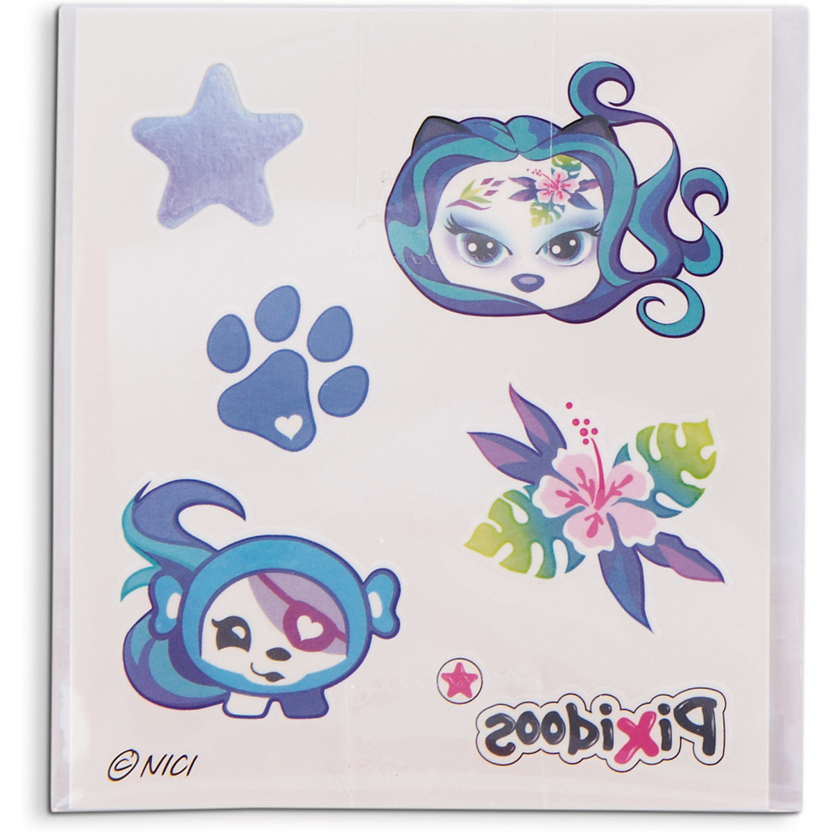 Pixidoos Plüsch-Puppe Nali  blau 20 cm mit 3-teiligen Zubehör in Geschenkverpackung (47508)