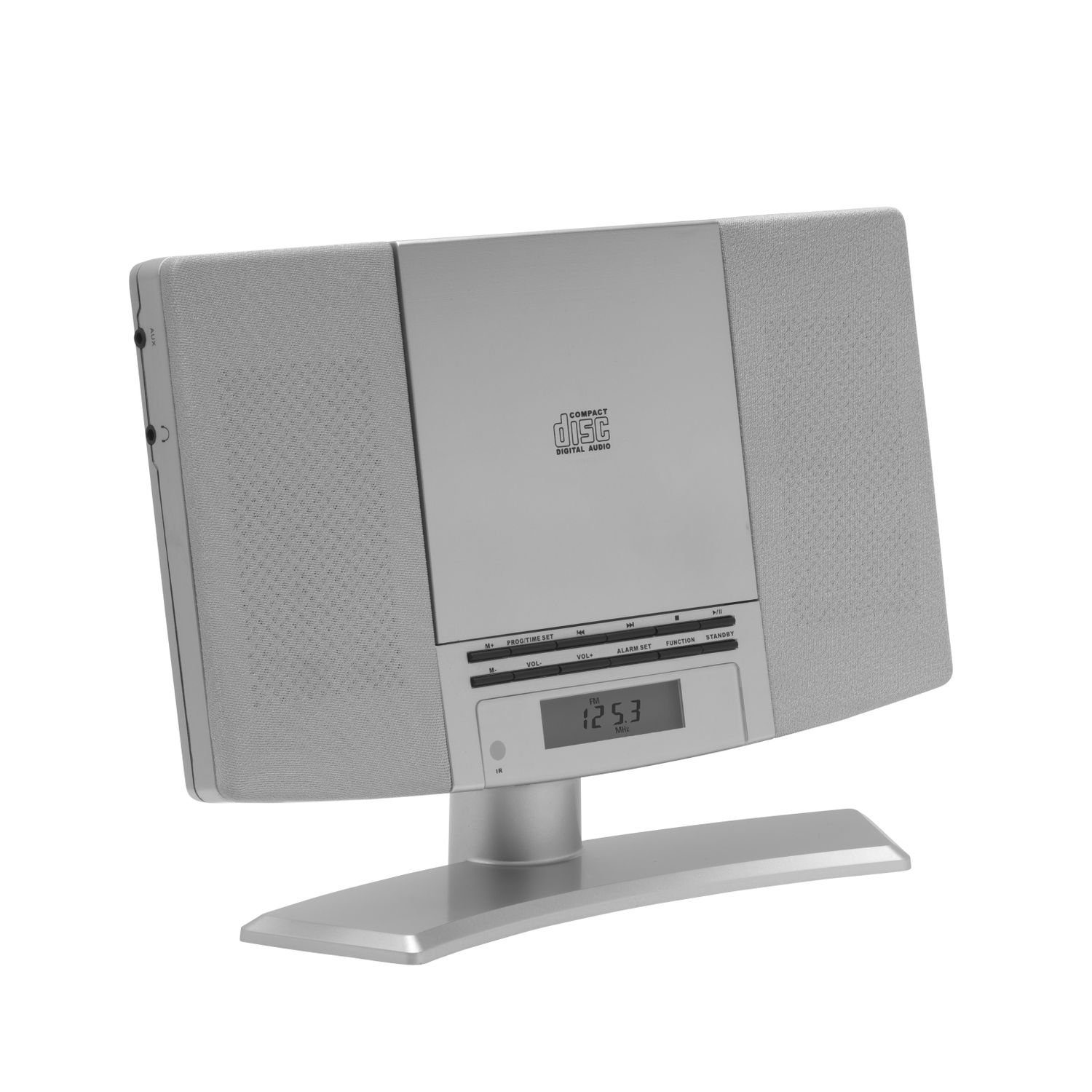Denver MC-5220 Silber Microanlage (UKW Radio, AUX-IN, Kophörerausgang, wandmontage geeignet)
