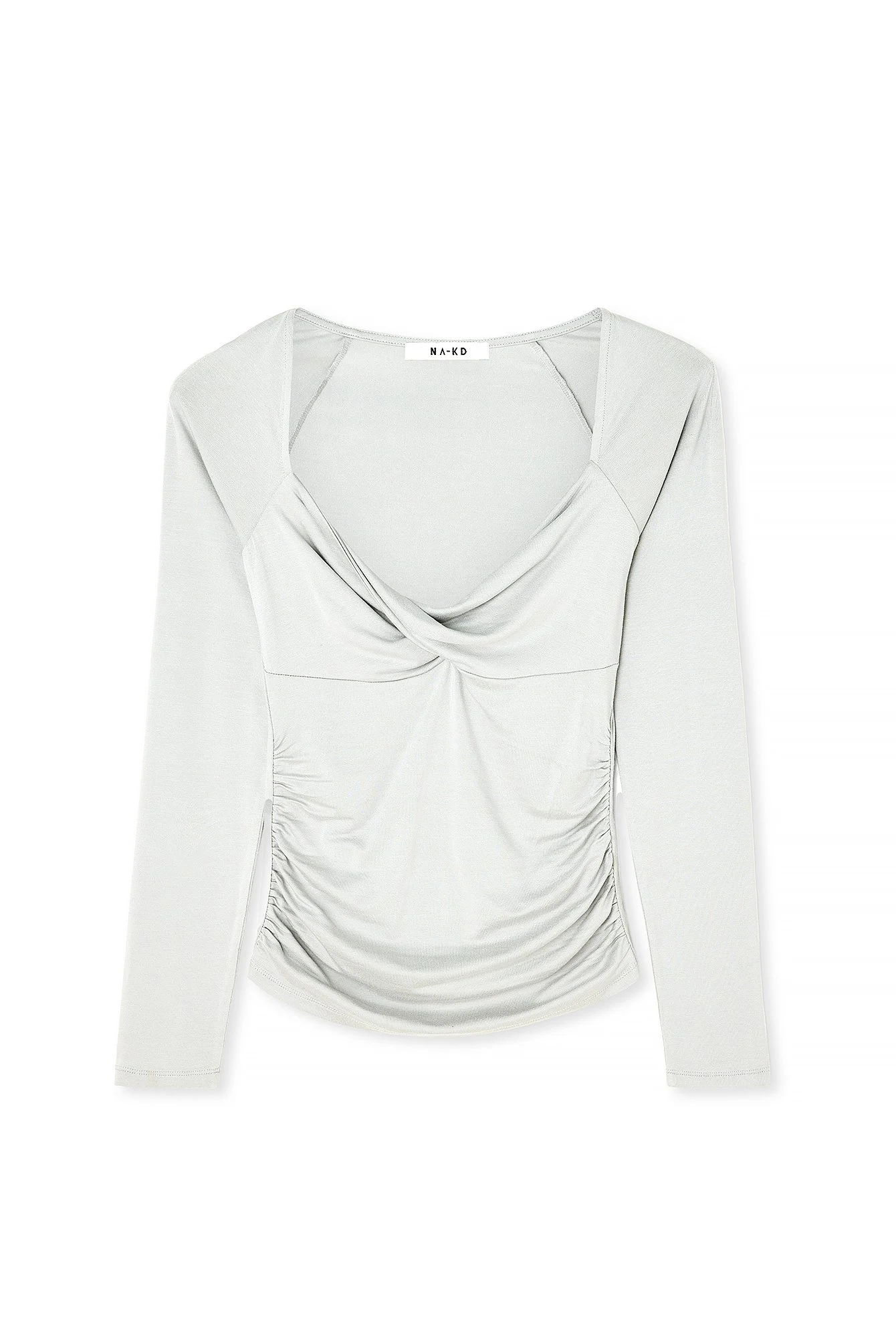 Soft Line Front Twist Long Sleeve Top