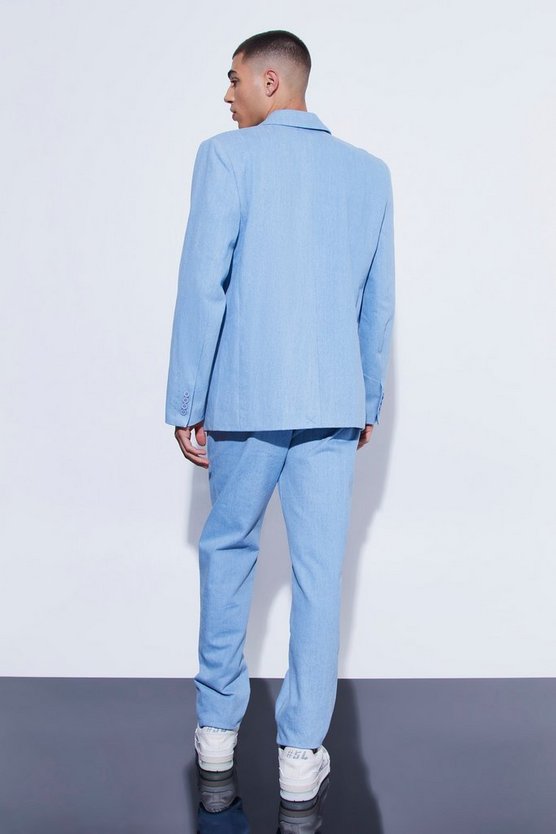 Denim-Anzughose mit geradem Bein