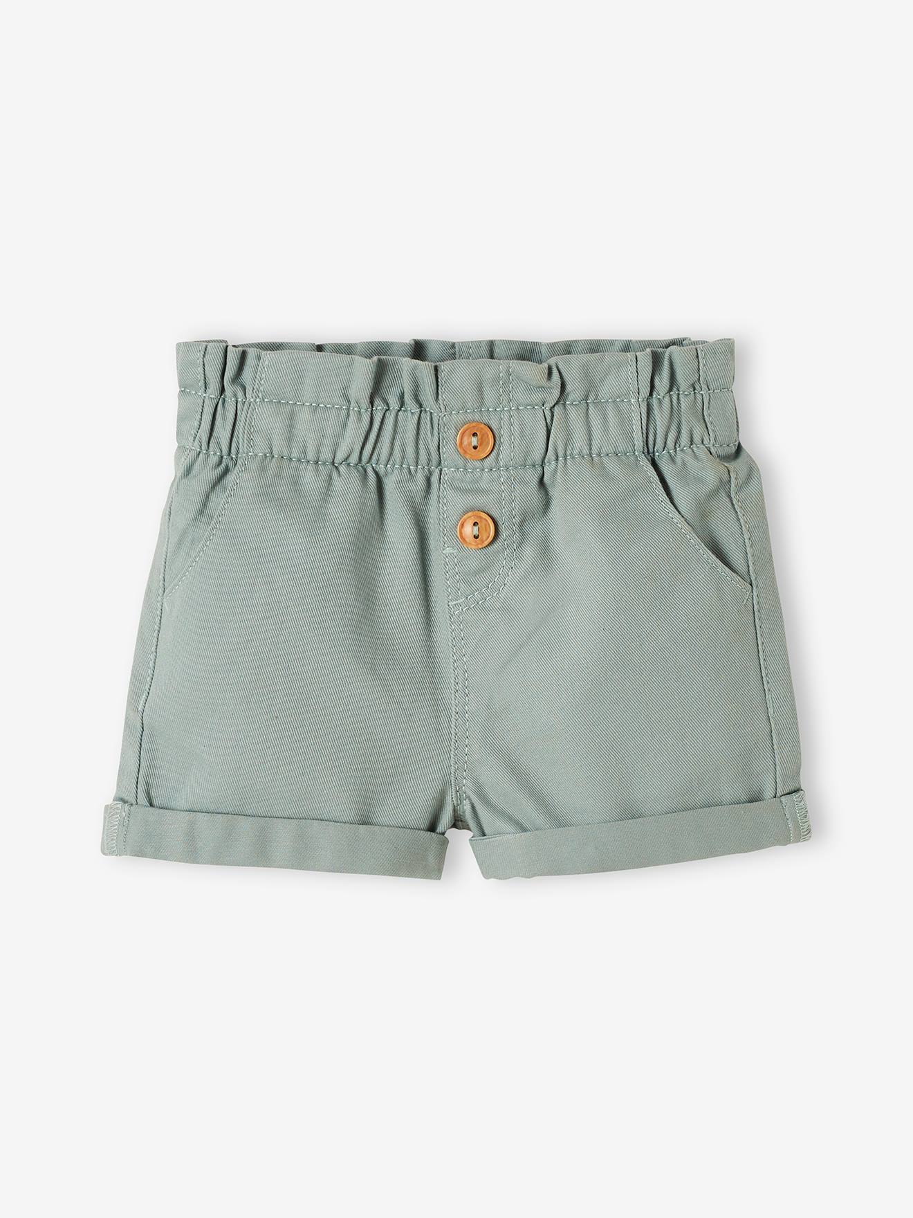 Short taille élastiquée bébé vert céladon