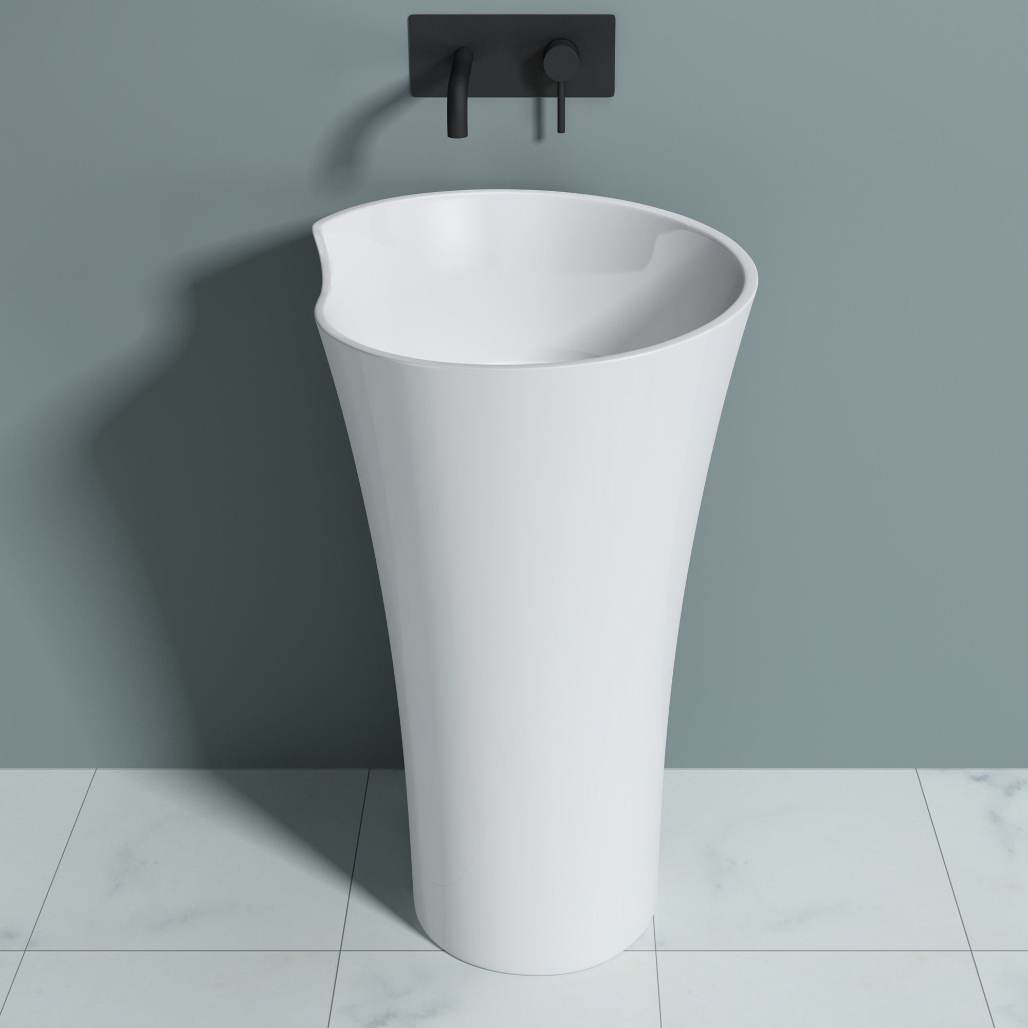 doporro Waschbecken doporro Design Standwaschbecken DxH 52,3x90 cm Colossum30 aus Gussmarmor Waschtisch Waschplatz Standsäule