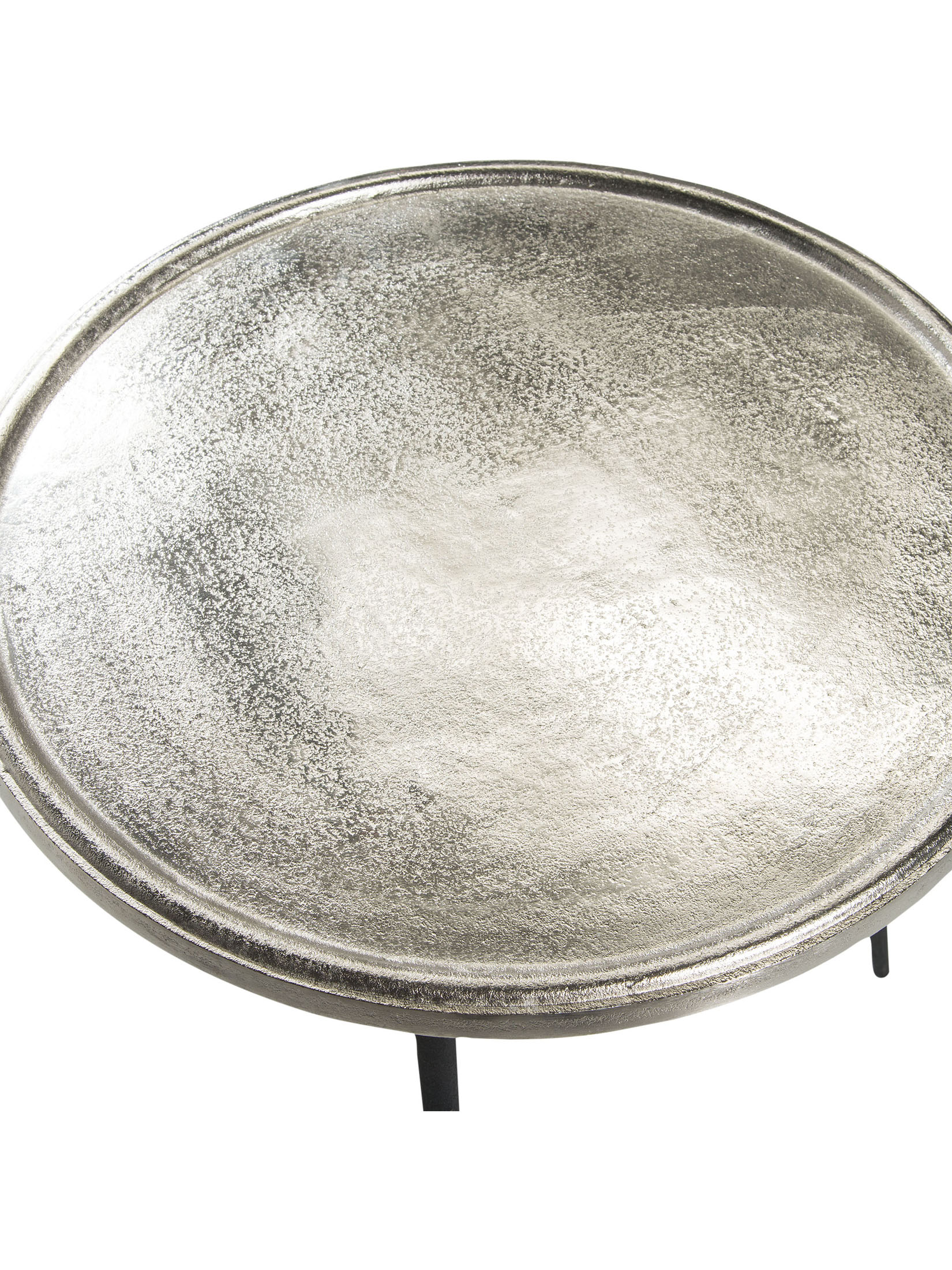 Raw Silver Finish Tisch, Silber