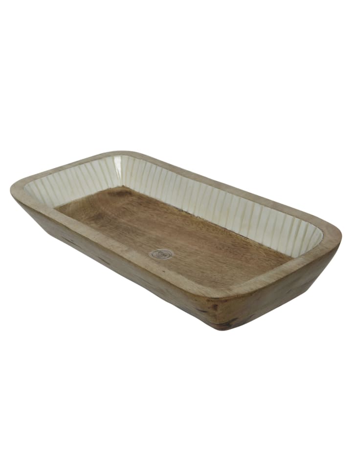 MARELIDA Dekoschale aus Mangoholz in natur/weiß - L: 40cm günstig kaufen onesize