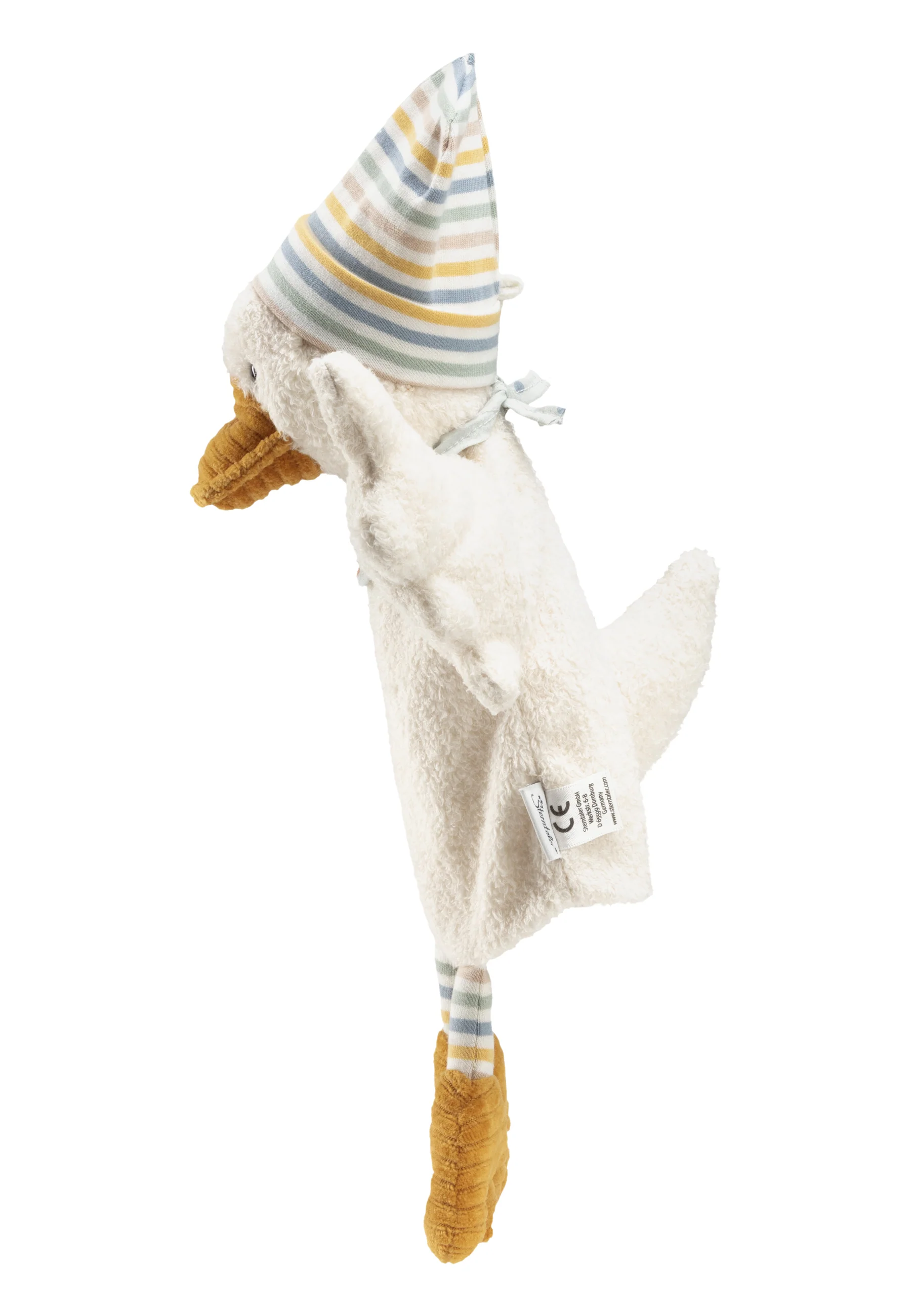 Handpuppe Ente Edda in cremeweiß fürs Kasperltheater