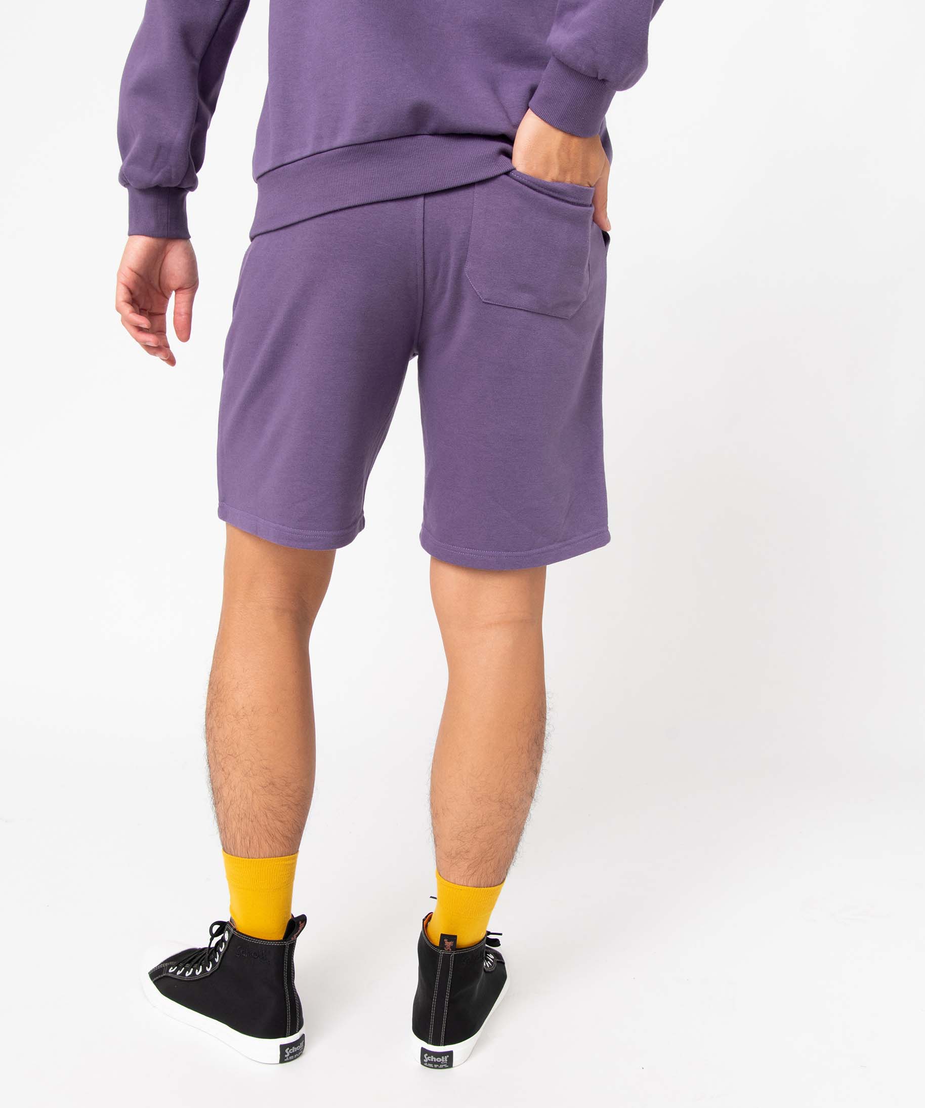 Bermuda homme en maille avec ceinture ajustable violet | GEMO
