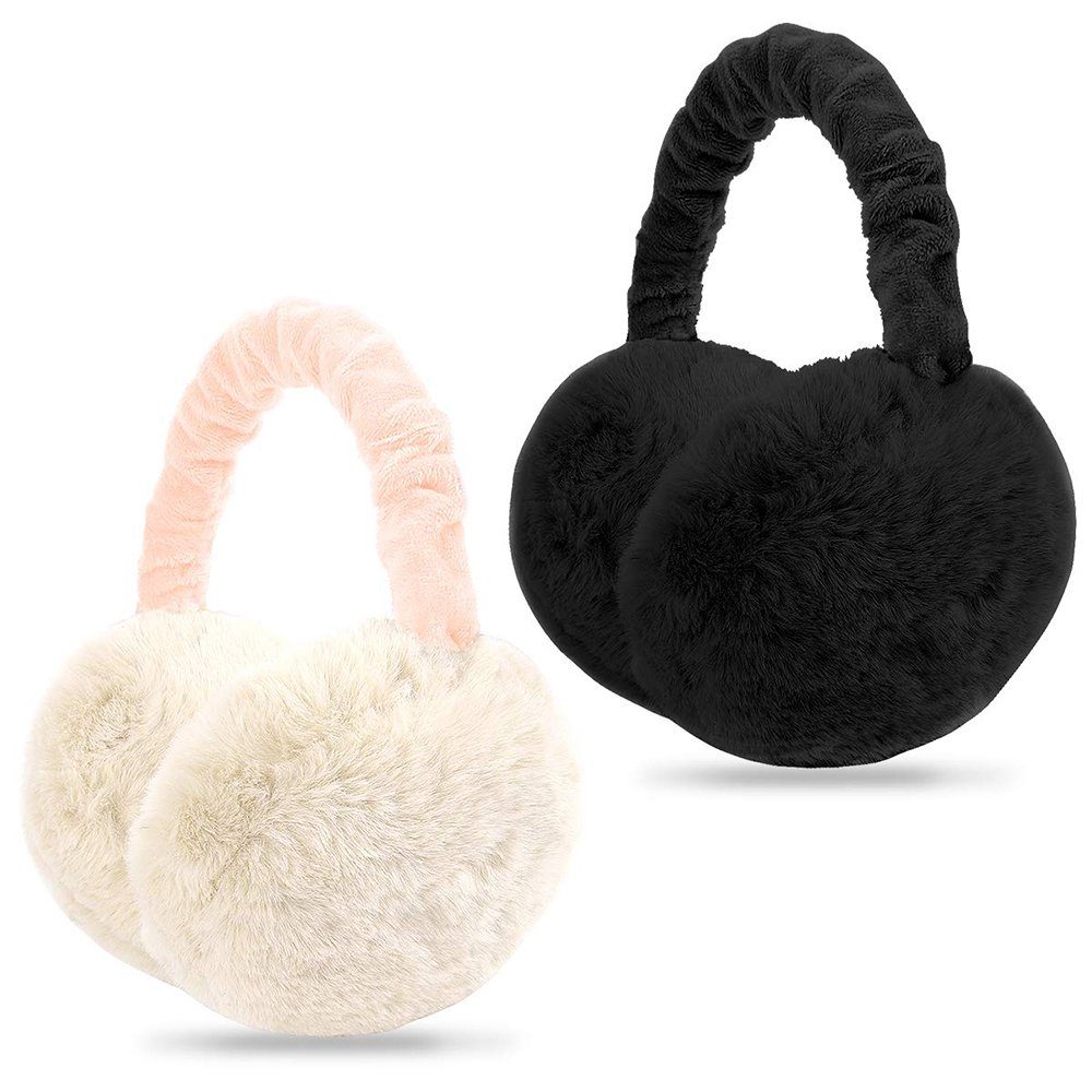 Zeaicos Ohrenwärmer 2pcs-Damen Ohrenschützer - Winter Plüsch Ohrenwärmer Warme Earmuffs