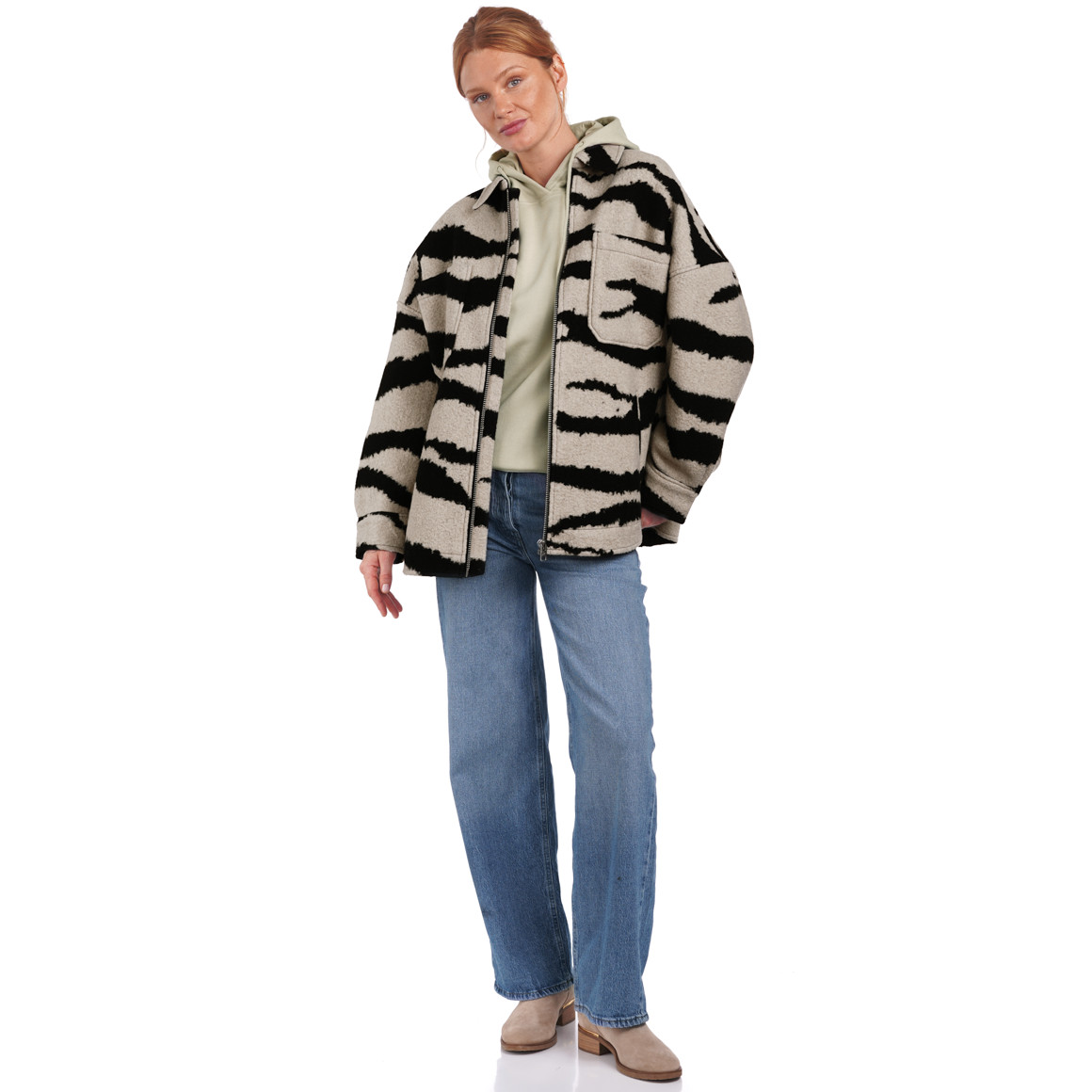 Damen Overshirt mit Allover-Muster