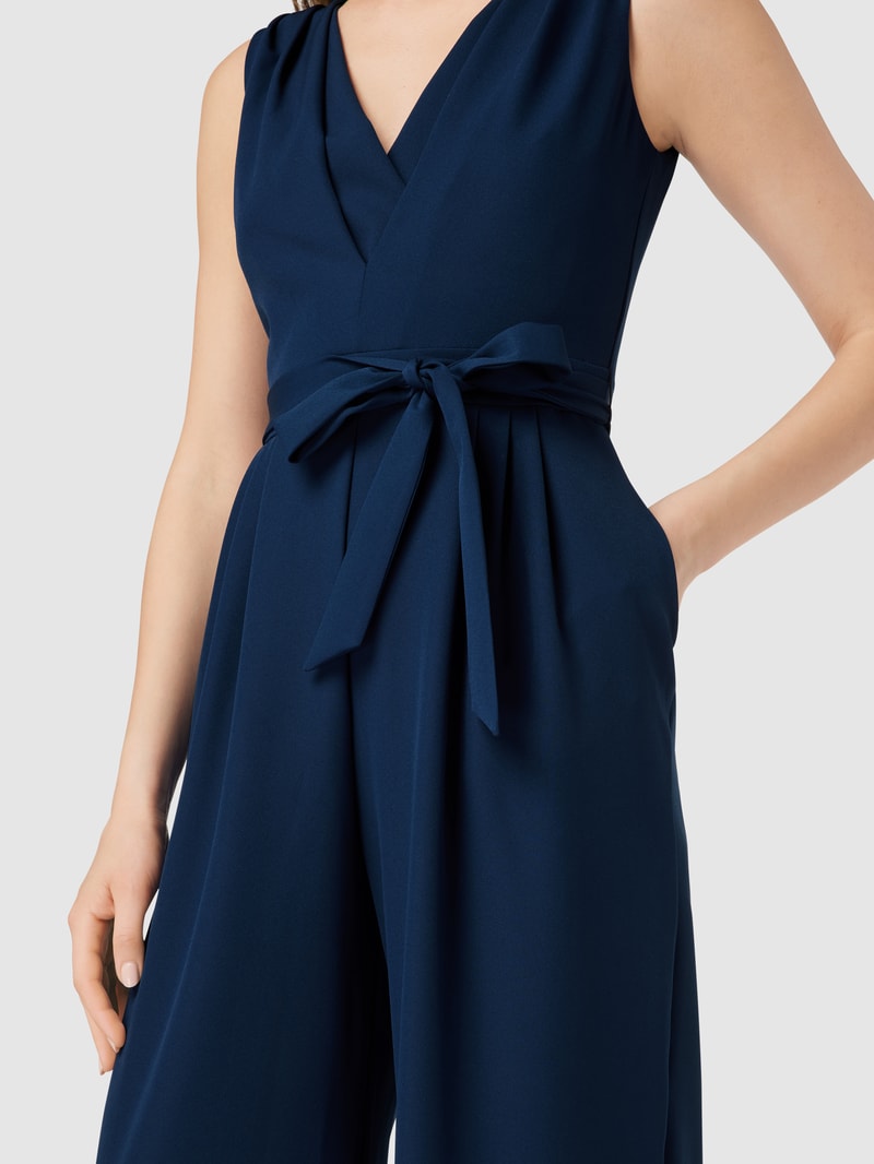 Jumpsuit mit Taillenpasse in marineblau