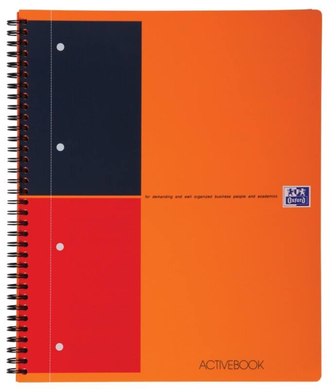 OXFORD International Notizbuch DIN A4  Liniert Spiralbindung PP (Polypropylen) Orange Perforiert 160 Seiten 5 Stück à 80 Blatt