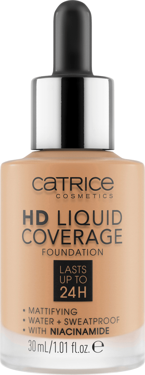 Foundation Liquid HD Coverage Waterproof 046 Camel Beige, 30 ml