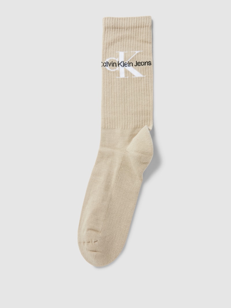 Socken mit Label-Details in taupe