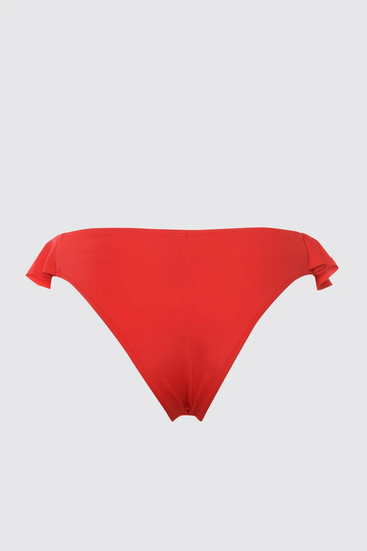 Trendyol Collection  Rote Rüschen-Bikinihose mit detailliertem V-Ausschnitt TBESS21BA0044