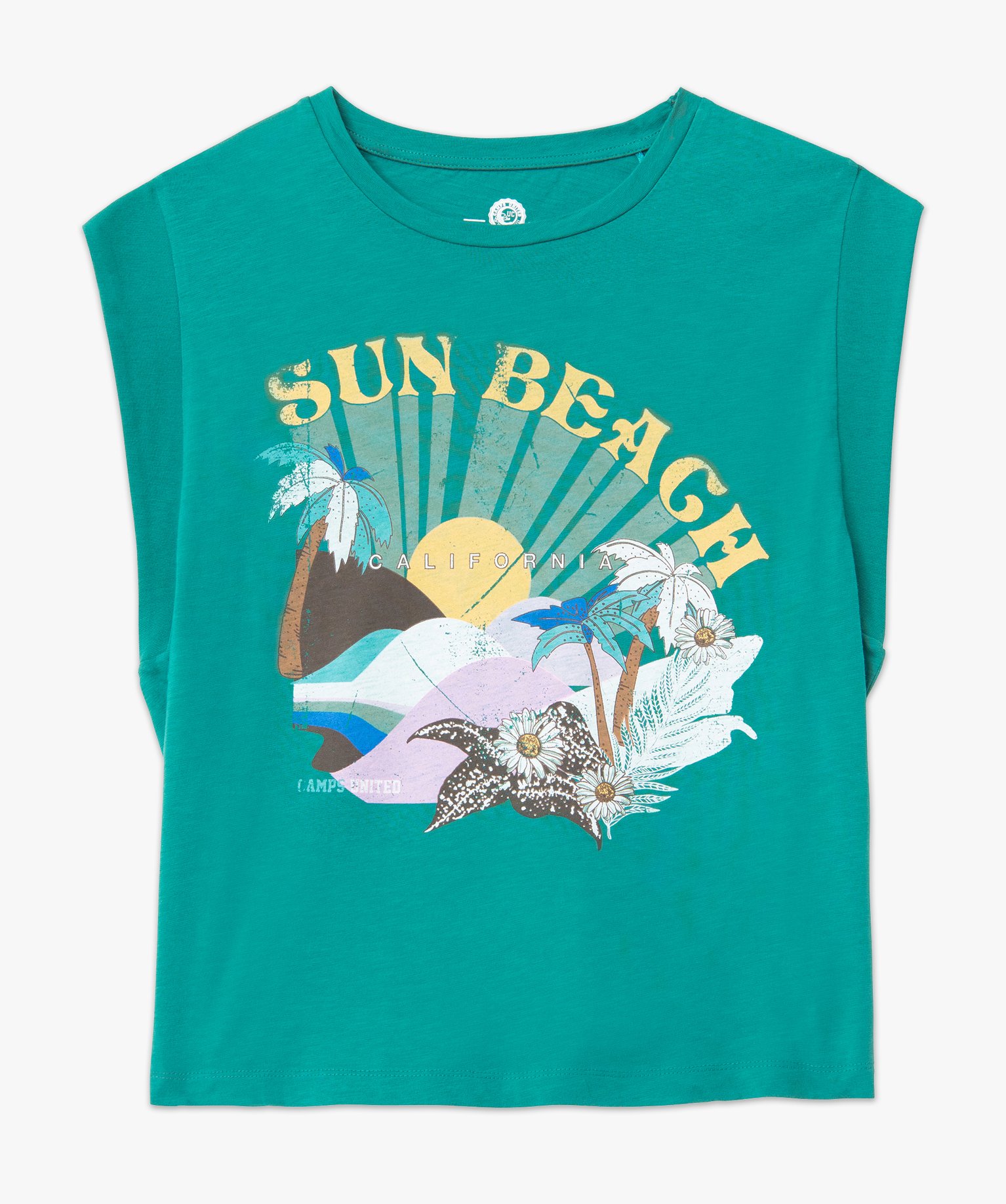 Tee-shirt femme avec larges emmanchures et motifs XXL - Camp... vert | GEMO