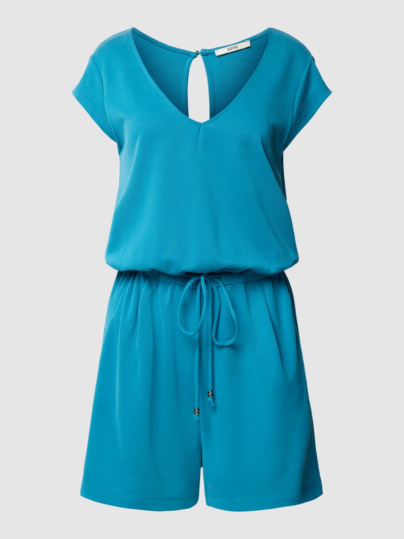 Playsuit mit Tunnelzug in petrol