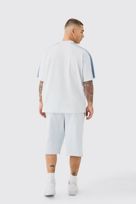 Baggy Carpenter Panel Frayed Edge Applique Jorts