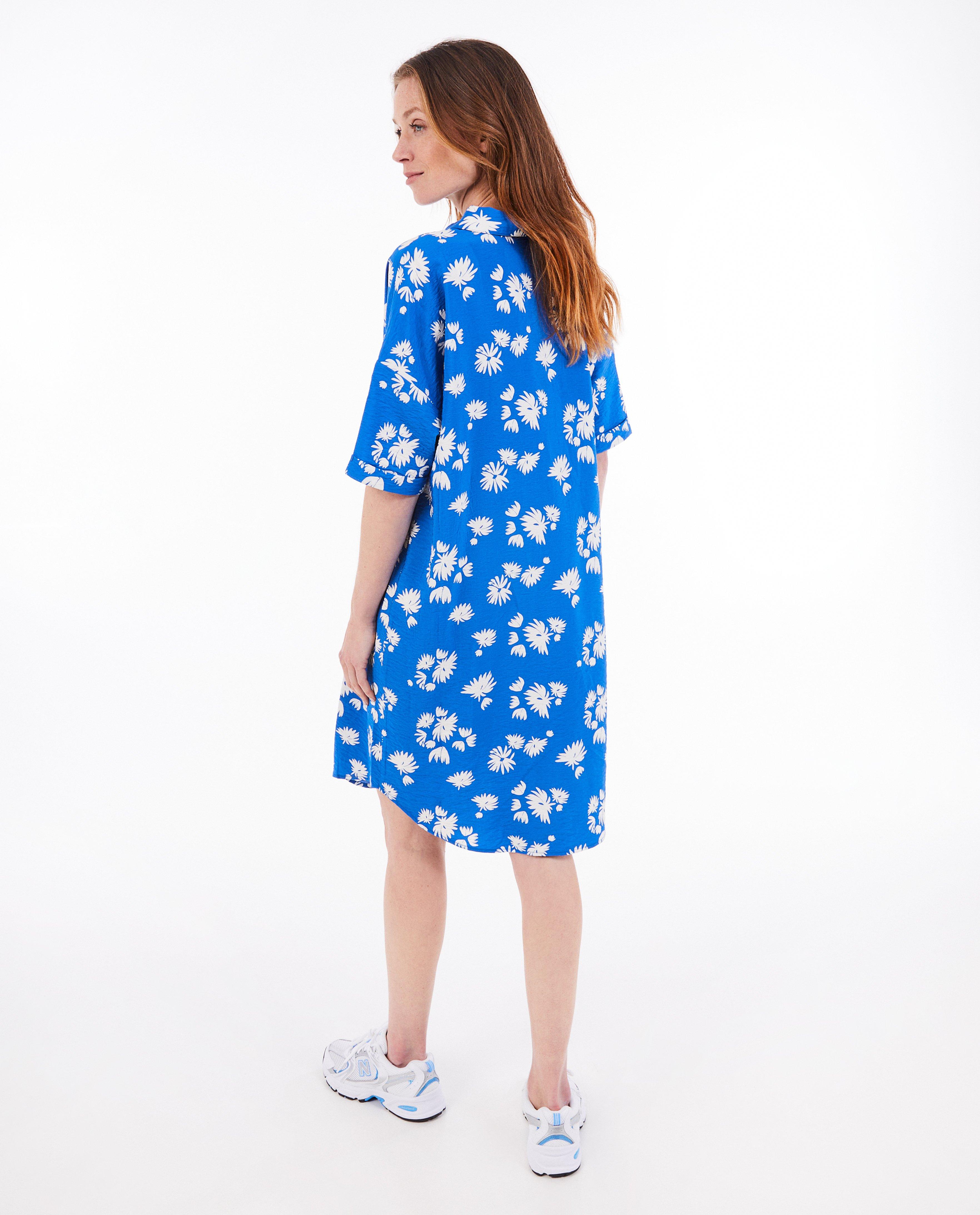 Rochie Sora Blue cu imprimeu floral albastru