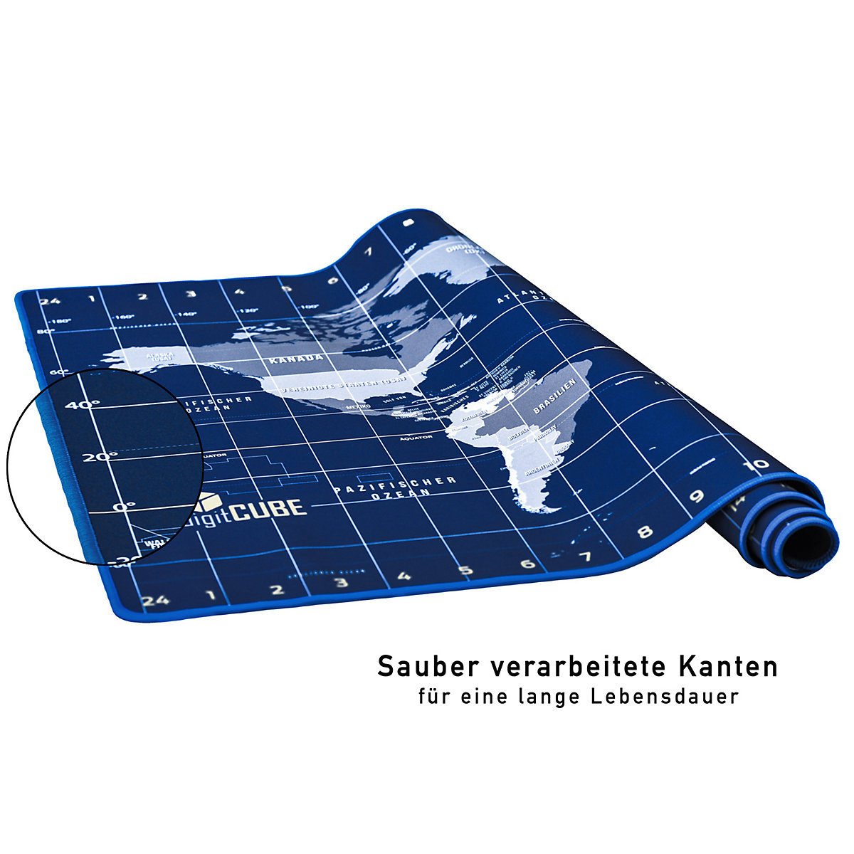 Schreibtischunterlage 90x60cm - Tischunterlage im Weltkarte Design mit deutschen Layout