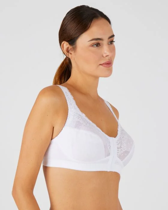 Soutien-gorge ouvert devant en coton et dentelle