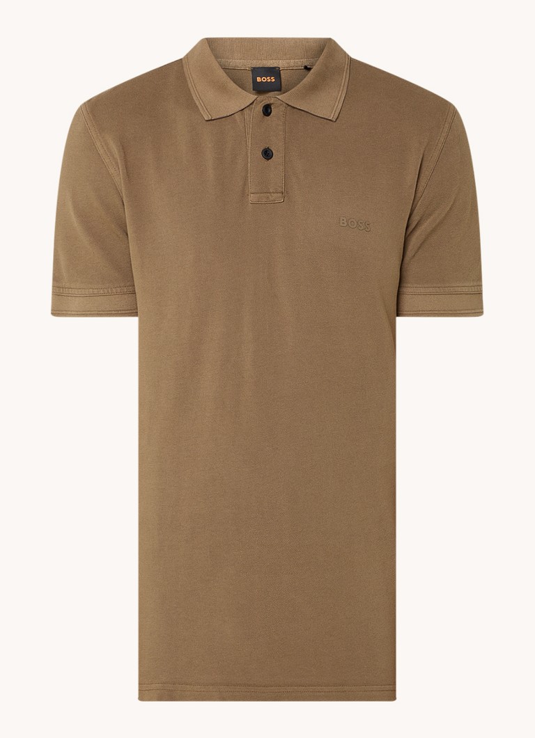 Polo HUGO BOSS Prime de corte regular, confeccionada em piqué de algodão com logotipo.