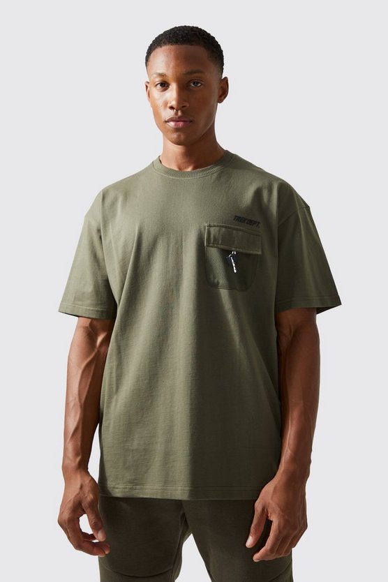 Active Oversize T-Shirt mit Mesh-Tasche