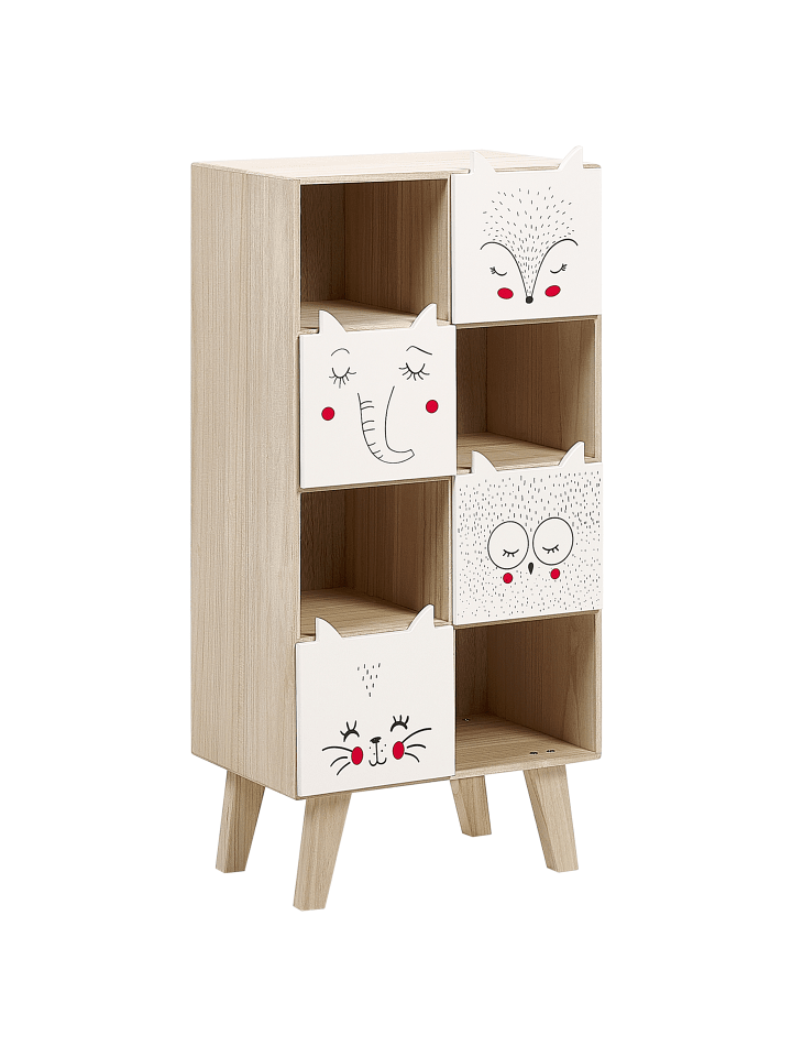 Beliani Bücherregal RUPERT in Heller Holzfarbton/Weiß - (W) 40 x (H) 79 x (L) 25 cm günstig kaufen onesize