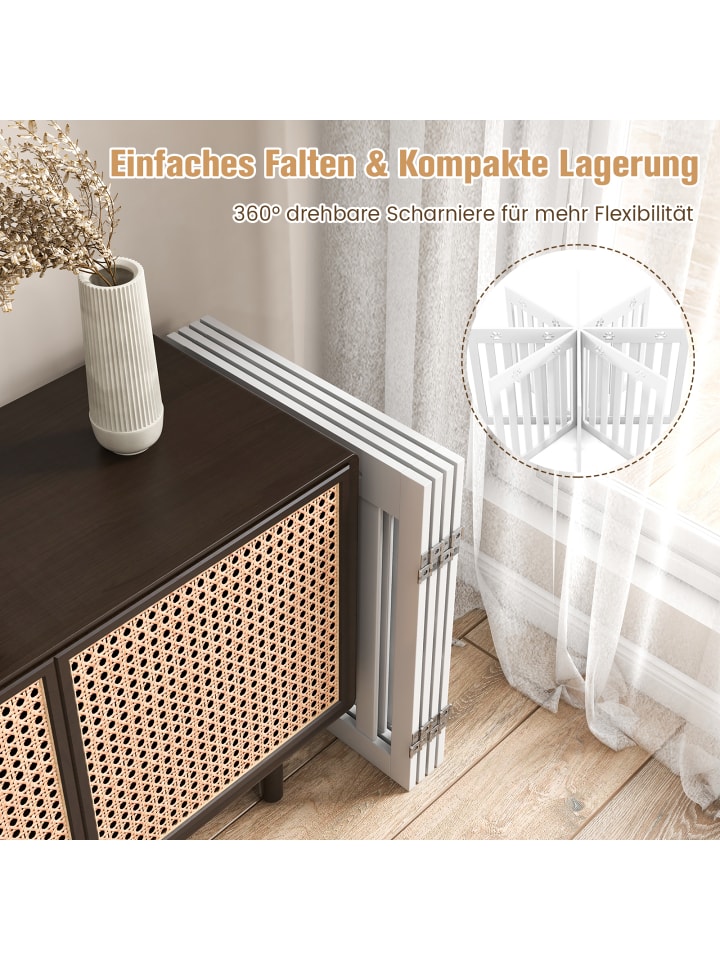 COSTWAY Absperrgitter Hunde 4 Paneelen 60cm in Weiß günstig kaufen onesize