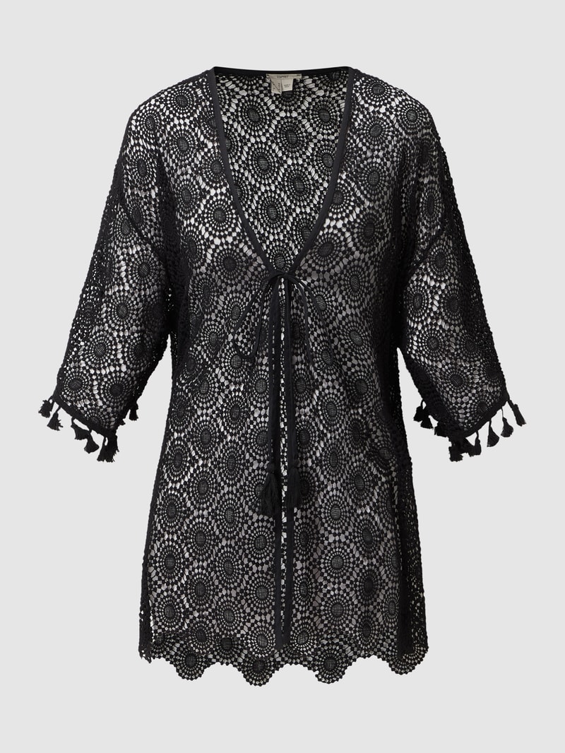 Kimono aus Spitze in schwarz