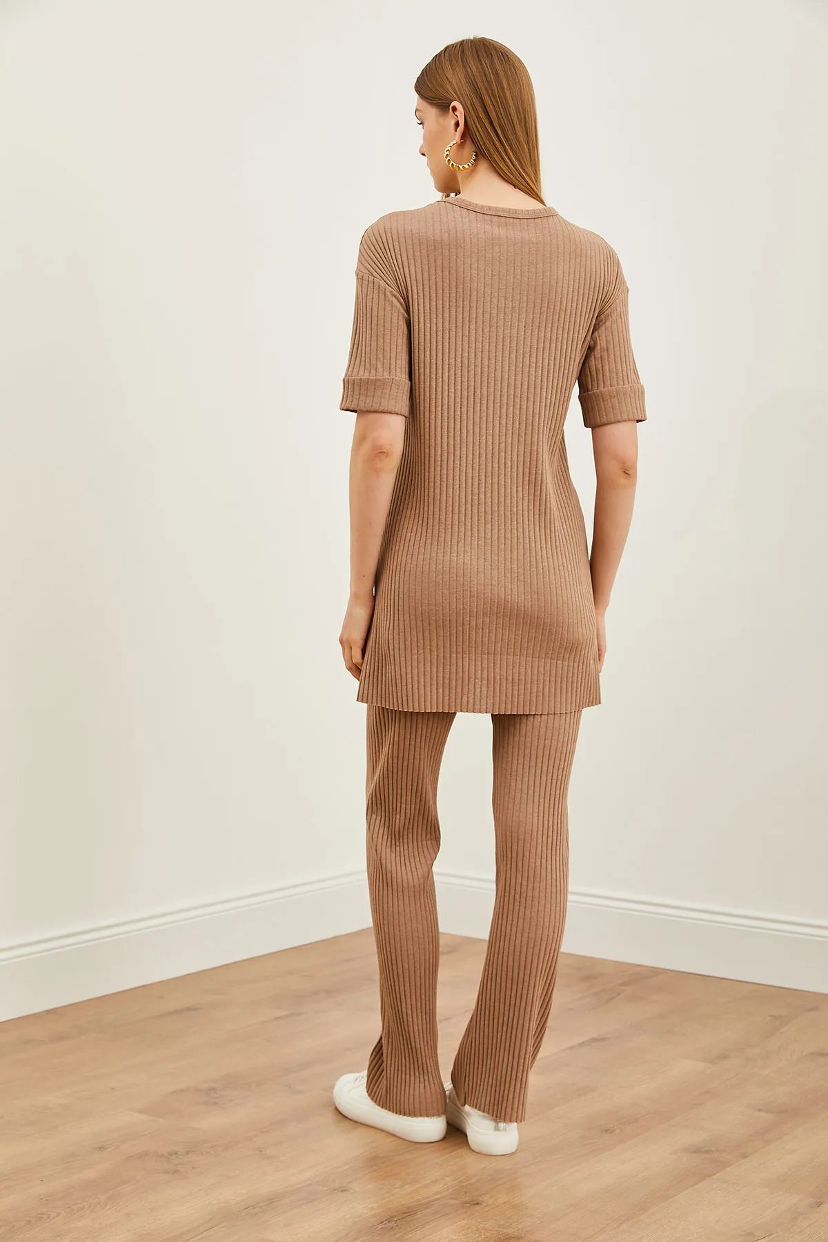 Olalook  Damen Kamel Kurzarm Unteres Oberteil Lycra Anzug TKM-19000191