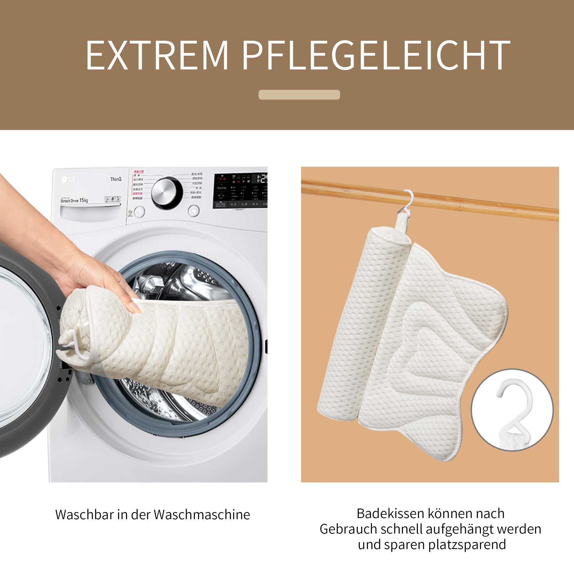 Nackenstützkissen Badekissen, Badewannen Kissen Badekissen aus Mesh, AdelDream