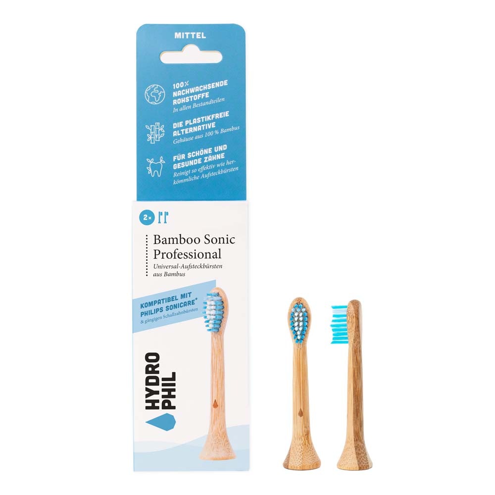 Bamboo Sonic Professional - Aufsteckbürsten mittel 2Stk.
