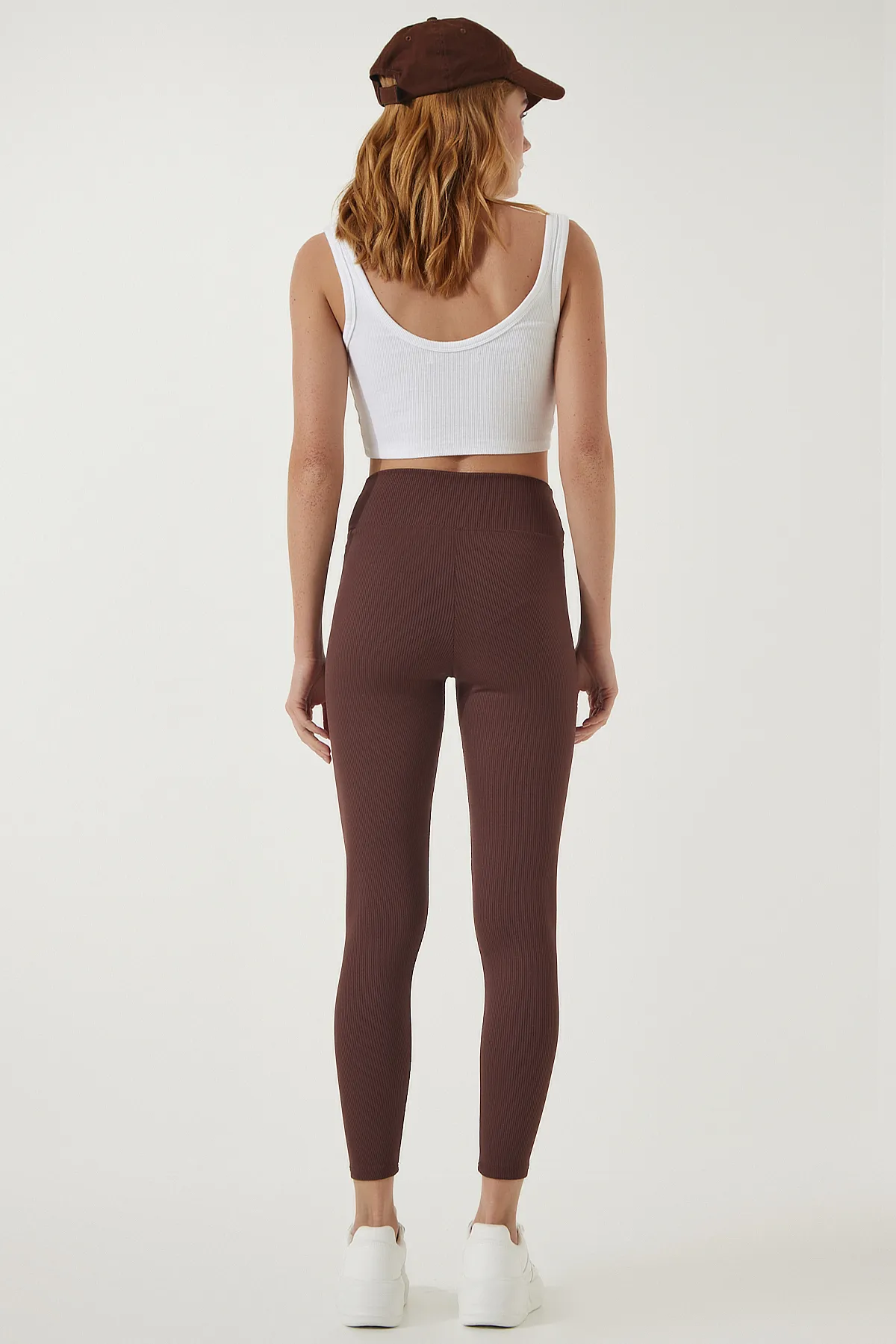 Happiness İstanbul  Braune Wickelstrumpfhose mit hoher Taille für Damen HW00003