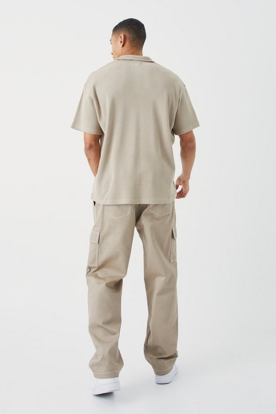 Kurzärmliges Oversize Poloshirt mit Kragen