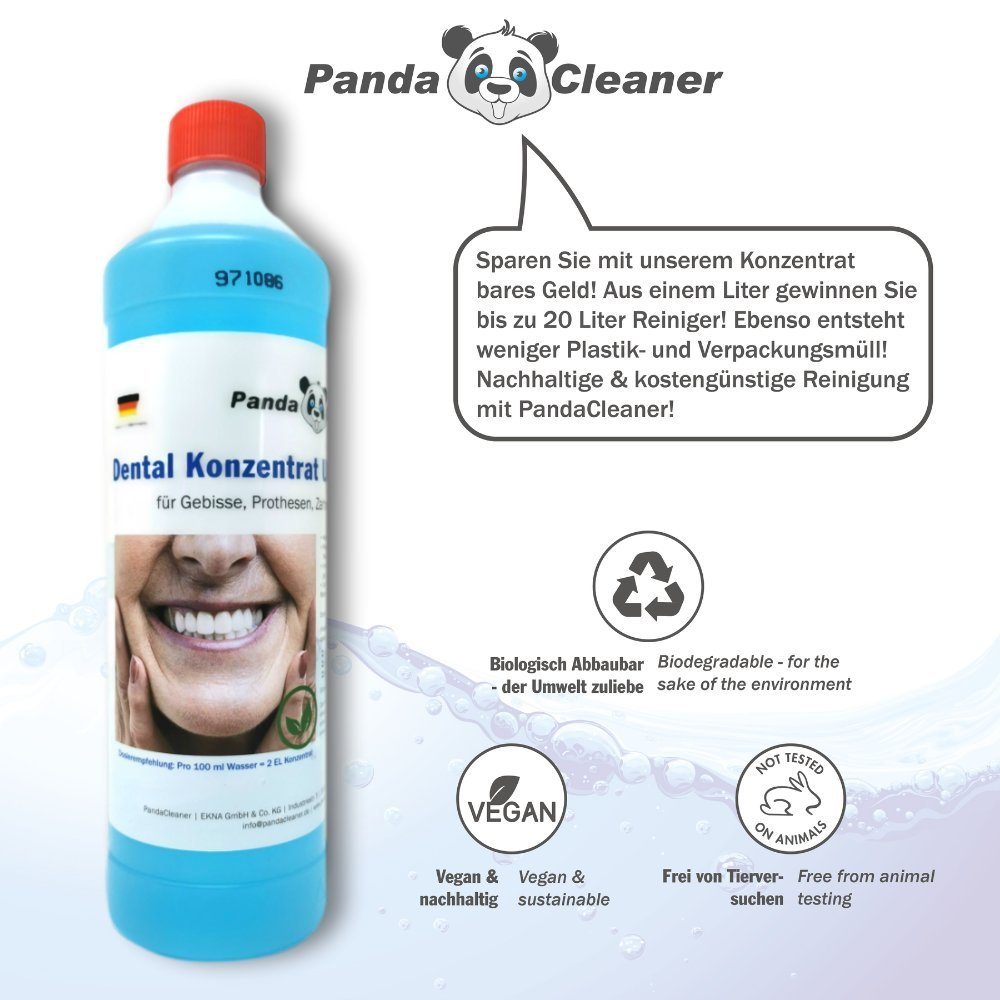 PandaCleaner Dental Konzentrat Ultraschallreiniger - Für Gebisse & Prothesen Reinigungskonzentrat (1-St. 500ml)