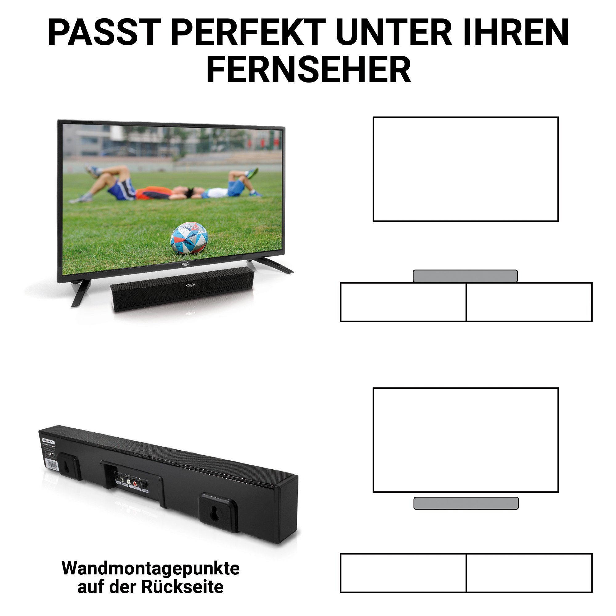 Xoro Xoro Soundbar HSB50 V2 Bluetooth Speaker MP3 fähige USB Schnittstelle Soundbar