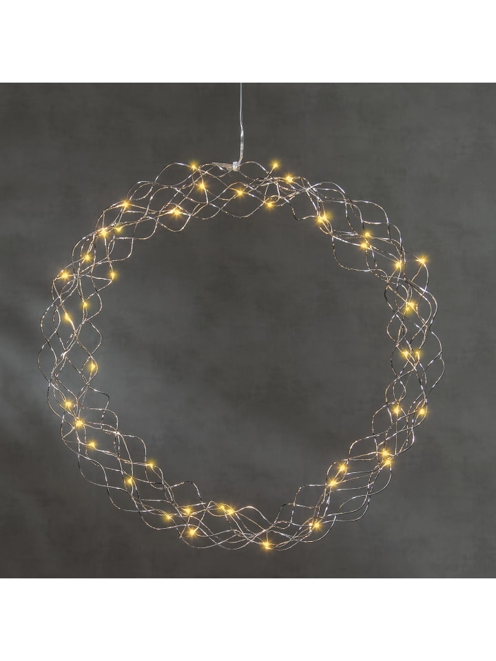STAR Trading LED Dekokranz ,Curly, chrom, Ø 45cm in Chrom günstig kaufen onesize
