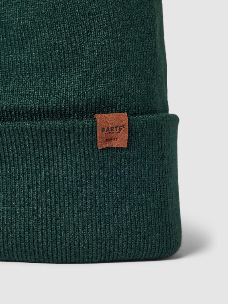 Beanie mit Label-Detail Modell 'WILLES' in grün