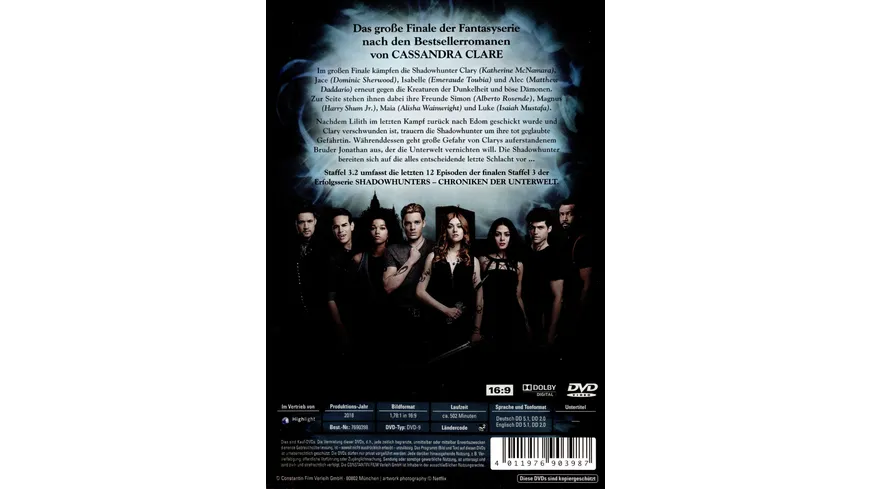 Shadowhunters - Chroniken der Unterwelt - Staffel 3.2  [3 DVDs]