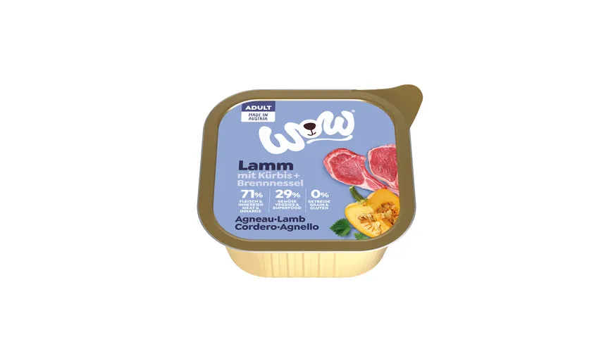 WOW Hundenassfutter Adult Lamm 150 g
