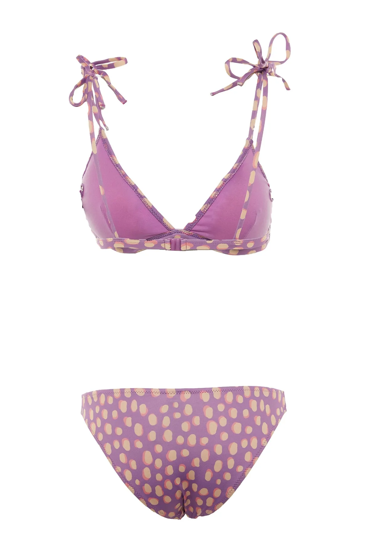 Trendyol Collection  Triangel-Bikini-Set mit hohem Beinausschnitt und Blumenmuster zum Binden TBESS22BT0012
